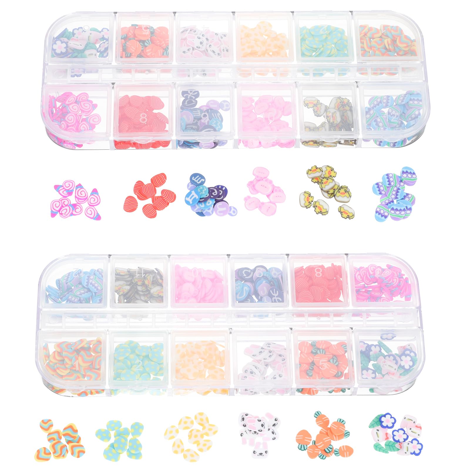 FRCOLOR 2 Boxes Nail Art Stickers Nail Beads Decoration Bunny Sequins Nail Decoration Nails Decoration Nails Accessories Stickers Gemstones Easter DIY Manicure Rabbit