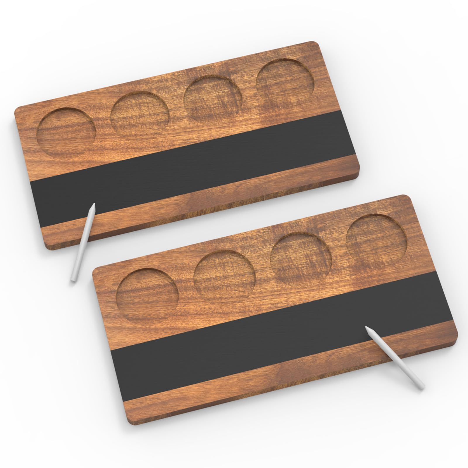 Photo 1 of Adevar Flight Board Wine Flight Tasting Set of 2 Whiskey Tasting Wine Tasting Party Supplies with 2 Soapstone Chalks Writable Beer tasting board Cocktails Coffee Flight