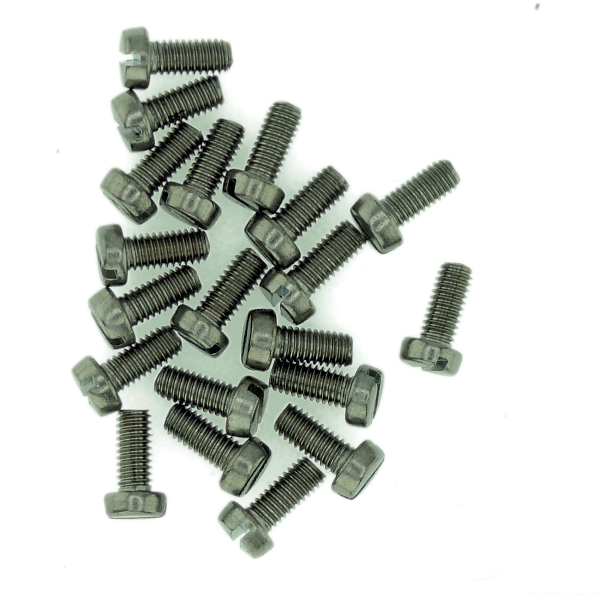 M1.2 (1.2mm x 8mm) Slot Cheese Machine Screw (Bolt) - Stainless Steel (A2) (Pack of 20)