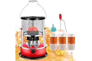 WINDPOST Kerosene Heater,Kerosene Heaters for Indoor Use,2600W Heating power,15㎡ Heating range,Portable Heater for Indoor and Outdoor, Camping and Fishing(Red,4.5l)
