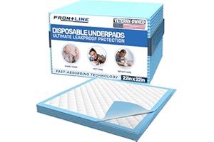 FRONTLINE Disposable Pee Pads 22'' X 22'' Ultra Absorbing Premium Heavy Duty Leakproof Underpads Puppy Essentials Pet Potty Training Wee Wee Pads Waterproof Protection for Dogs, Cats, Baby