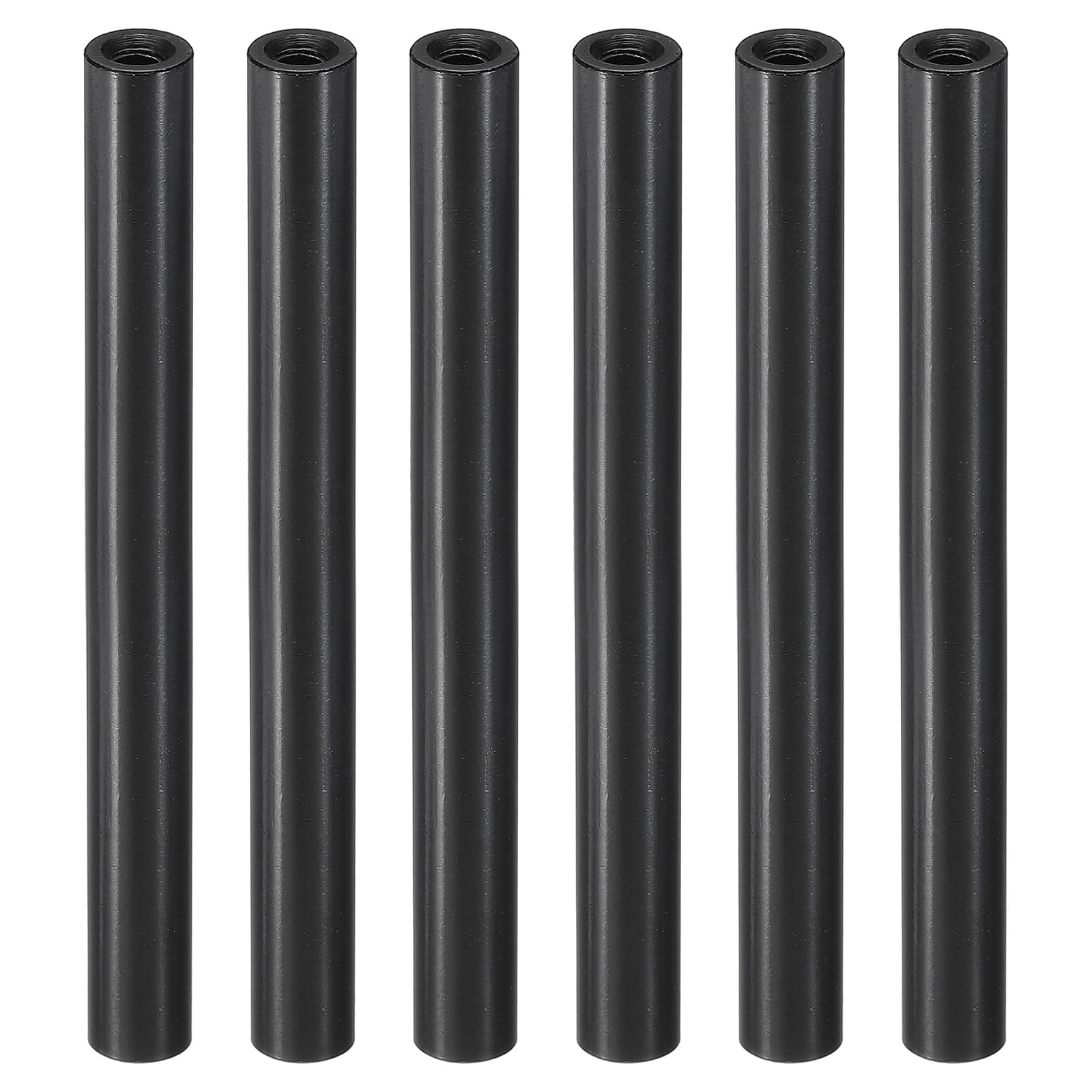PATIKIL 6pcs M3 Metal Threaded Standoff Spacer Nuts, Round Aluminum Spacers Female Coupling Screws, 1/8" ID x 1/4" OD, Black 3x6x60mm โ image 1