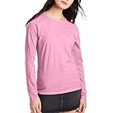 Hanes Womens Originals Long Sleeve Cotton T-Shirt, Lightweight Crewneck Tee, Modern Fit