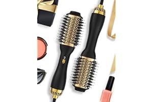 LANDOT Hair Blow Dryer Brush - 3 in 1 Negative Ionic Hairdryer Blowout Brush for Drying Straightening Volumizing - Salon Styl