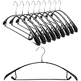 Nature Smile Non Slip PVC Coating Sweater Hangers,Dress Suit Coat Hangers,Wide Shoulder Bump Free Golf T Shirts Clothes Hangers (Black Color 10 Pack)