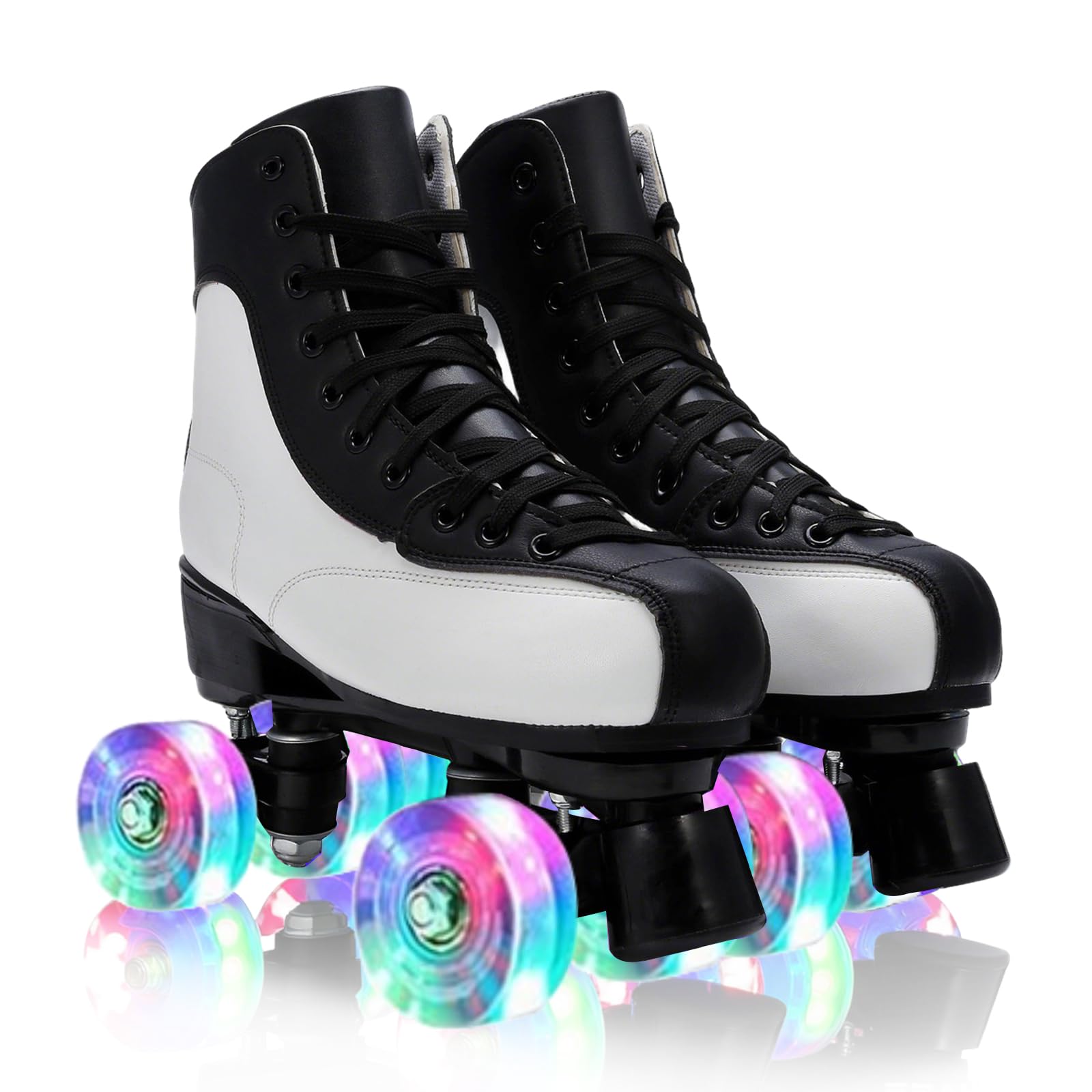 Photo 1 of ***WHEELS ARE DIFFICULT TO MOVE (TOO TIGHT NEEDS TO BE LOOSENED )**** jessie Roller Skates of Women&Men, Adult Breathable PU Leather Flash Wheels Roller Skates for Beginners Professionals Indoor Outdoor SIZE 37