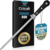 Cutluxe Honing Rod, 10" Knife Sharpener Steel &ndash; Honing Steel for Knives | Professional Blade Maintenance, Ergonomic Handle Design &ndash; Grilling Gift for Men, Artisan Series