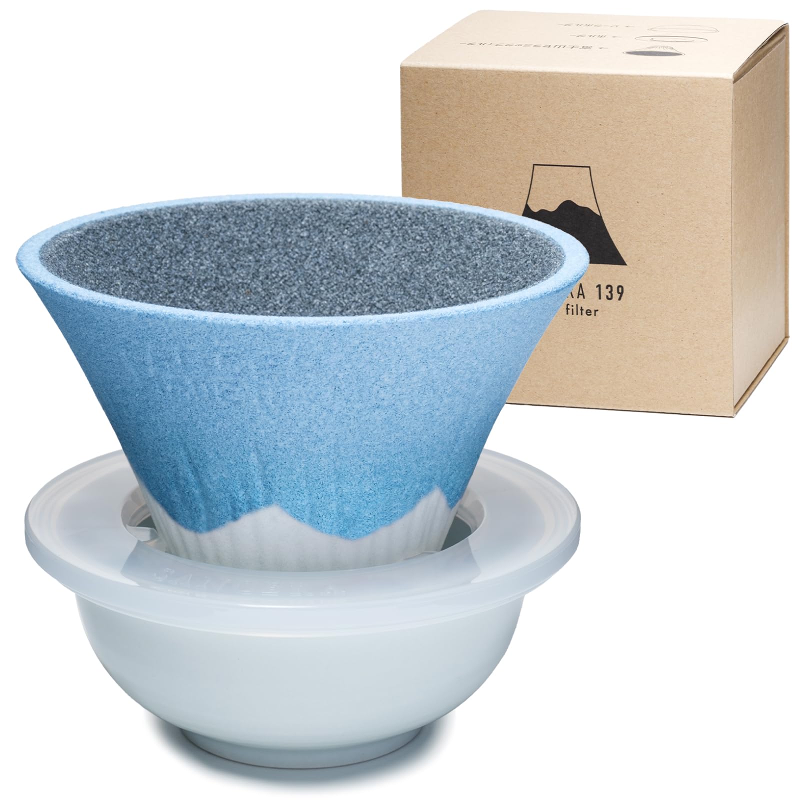 Photo 1 of Ceramic Reusable Coffee Filter Dripper Paperless Sustinable Mt. Fuji Made in Japan (Blue)