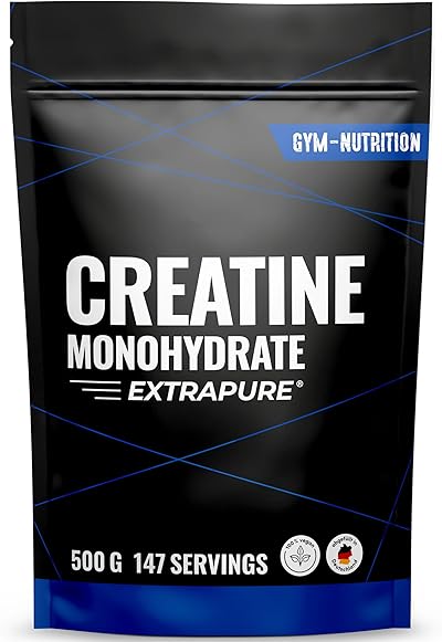 Creatin Monohydrat Pulver 500g - Kreatin Monohydrat in mikronisierter Qualität 100% vegan - Laborgeprüft