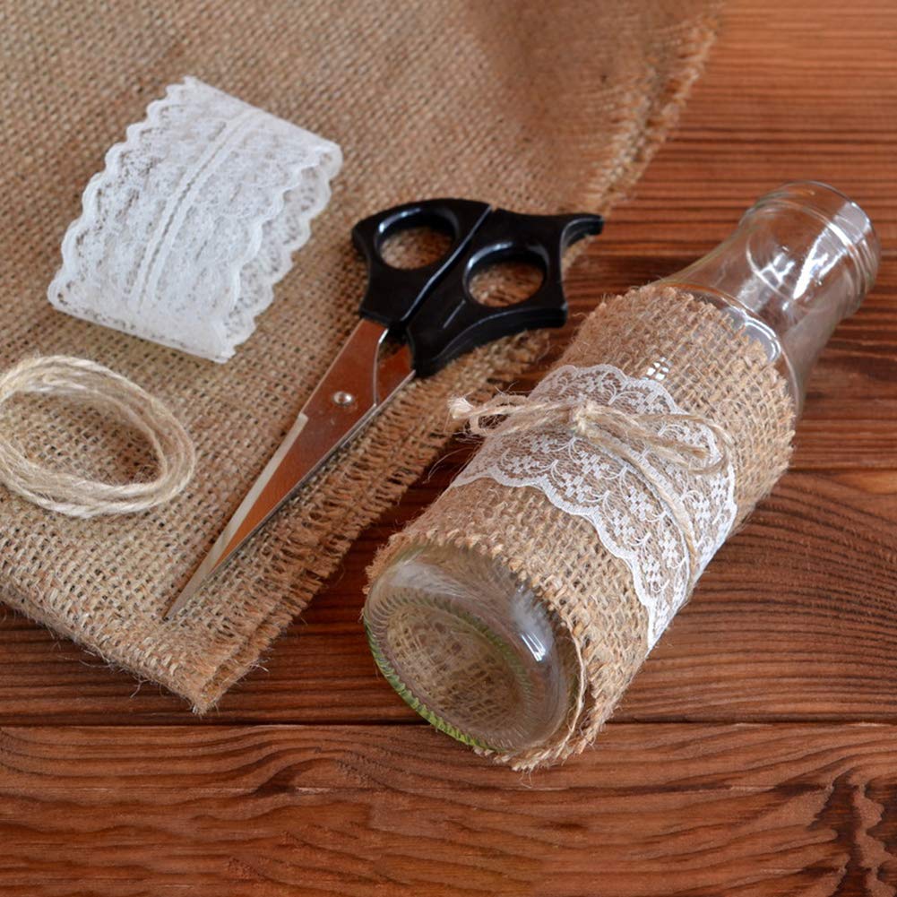 VGOODALL 40 M Spitzenbordüre Spitzenband, Weiss Beige Vintage Band mit 2 Spitzen-Blumen Gesamt 4 Rolls für Hochzeit Tischdeko Basteln Geschenkband DIY Handwerk