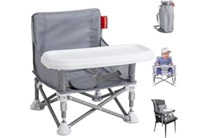 Tiny Marvels Portable 3-in-1 Baby Chair – Cozy Toddler Chair, Baby Seat with Tray, Booster Seat – Compact, Foldable, Safe with Child Safety Belt Carry Bag – Perfect for Travel & Family Time