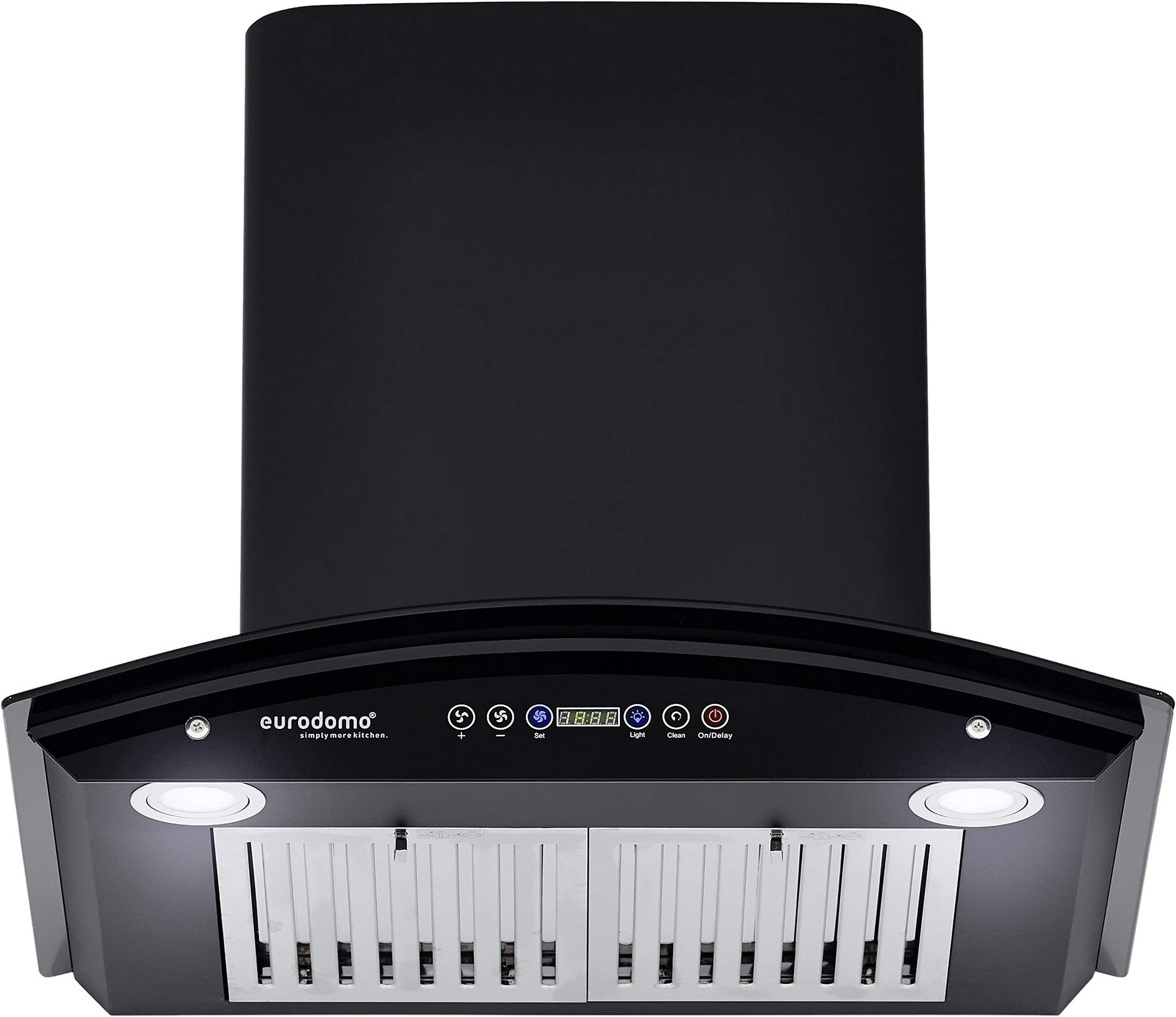 Eurodomo 60 cm 1200 m³/hr Auto-Clean Chimney (Hood Classy HC TC BK 60, Touch control, Black)