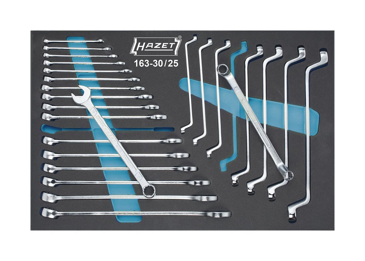 Hazet 163-30/25 Combination Spanner Set Double Ring Spanner Set
