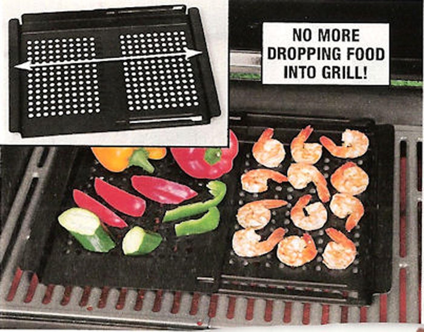 METAL GRILL TOPPERS Non-Stick Expandable EXPANDS to 17"