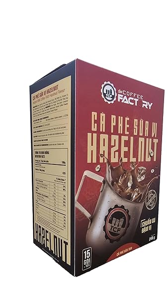 THE COFFEE FACTORY – INSTANT HAZELNUT COFFEE, AUTHENTIC & AROMA FLAVOR FROM VIETNAMESE (PACK OF 1, HAZELNUT FLAVOR)