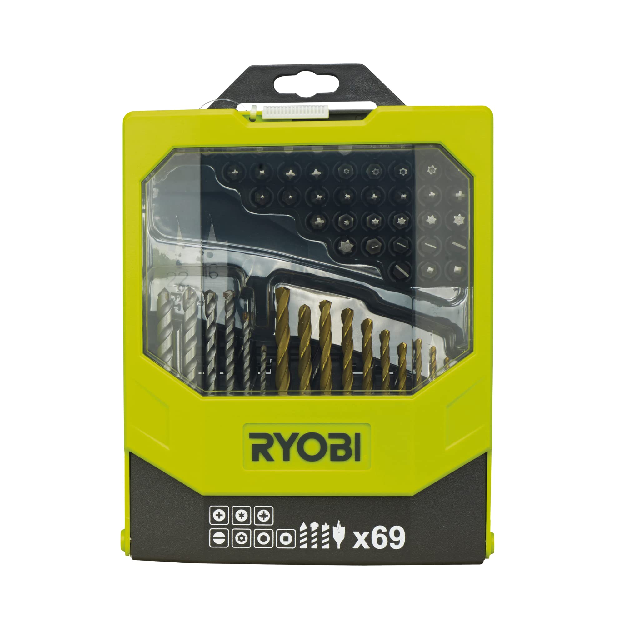 Ryobi RAK69MIX Mixed Drilling and Driving Bit Set, 69 Piece
