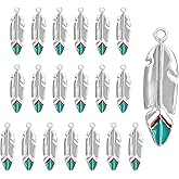 SiegYma Feather Charms, Feather Charms for Jewelry Making - 20Pcs Enamel Charm Style Alloy Pendants, Necklace & Earrings, DIY Dream Catcher Supplies, Enamel Accessories for Women