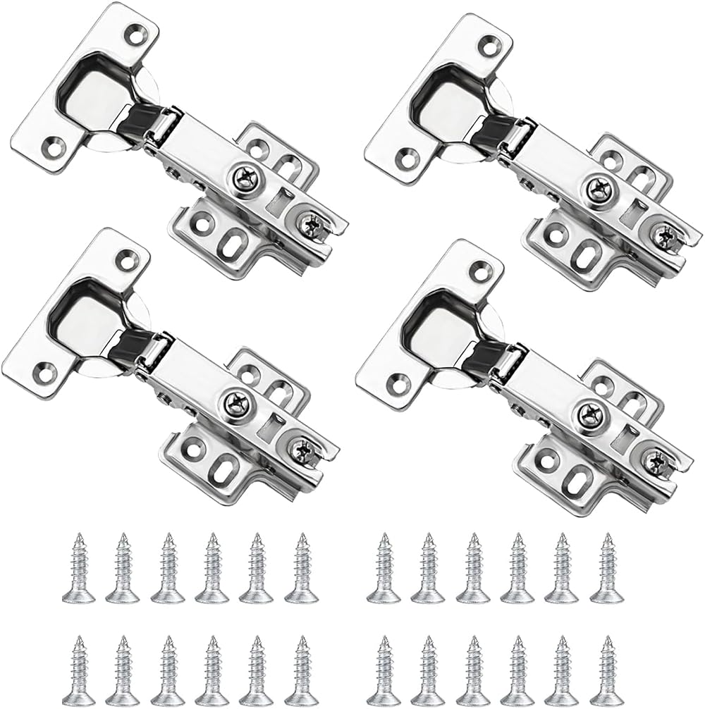 YUNYU 4-Pack Soft Close Mute Hinges Full Overlay Cabinets with Screws
