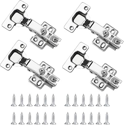 YUNYU 4-Pack Soft Close Mute Hinges Full Overlay Cabinets with Screws