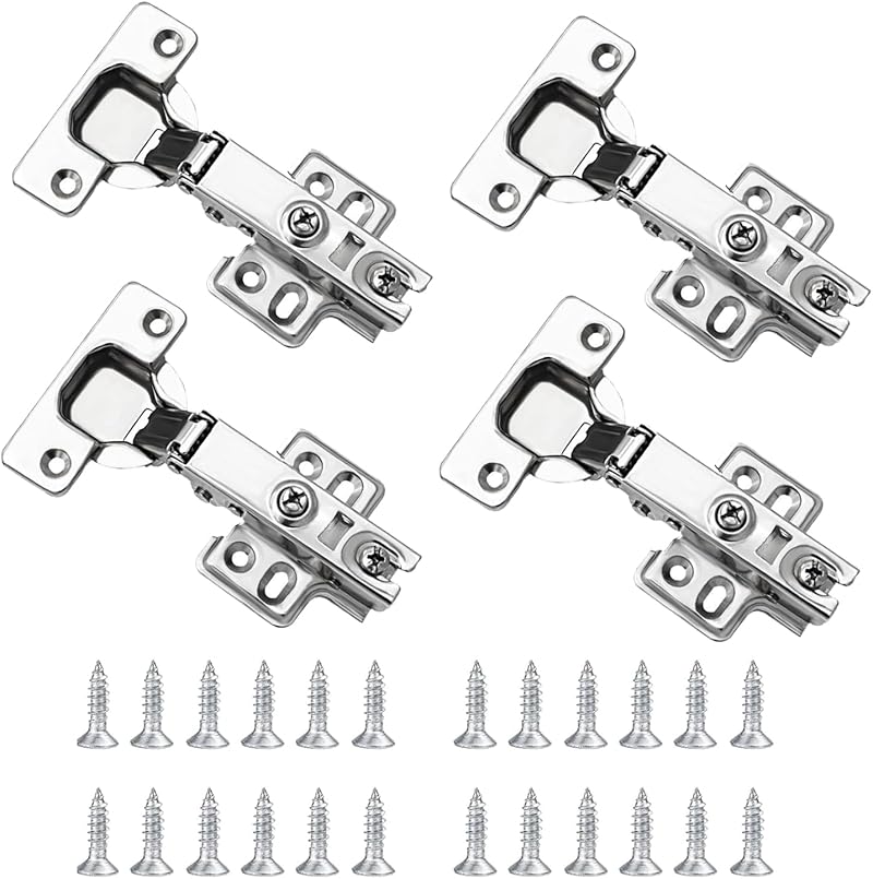 YUNYU 4-Pack Soft Close Mute Hinges Full Overlay Cabinets with Screws
