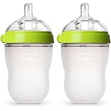 Comotomo Baby Bottle, Green, 8 Ounce (2 Count)