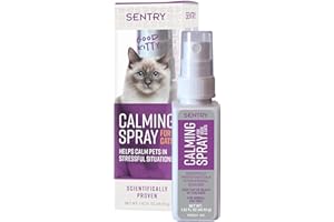 SENTRY PET Care Sentry Calming Spray for Cats, Uses Pheromones to Reduce Stress, Easy Spray Application, Helps Cats with Separation, Travel, Loud Noises, and Anxiety, Packaging May Vary