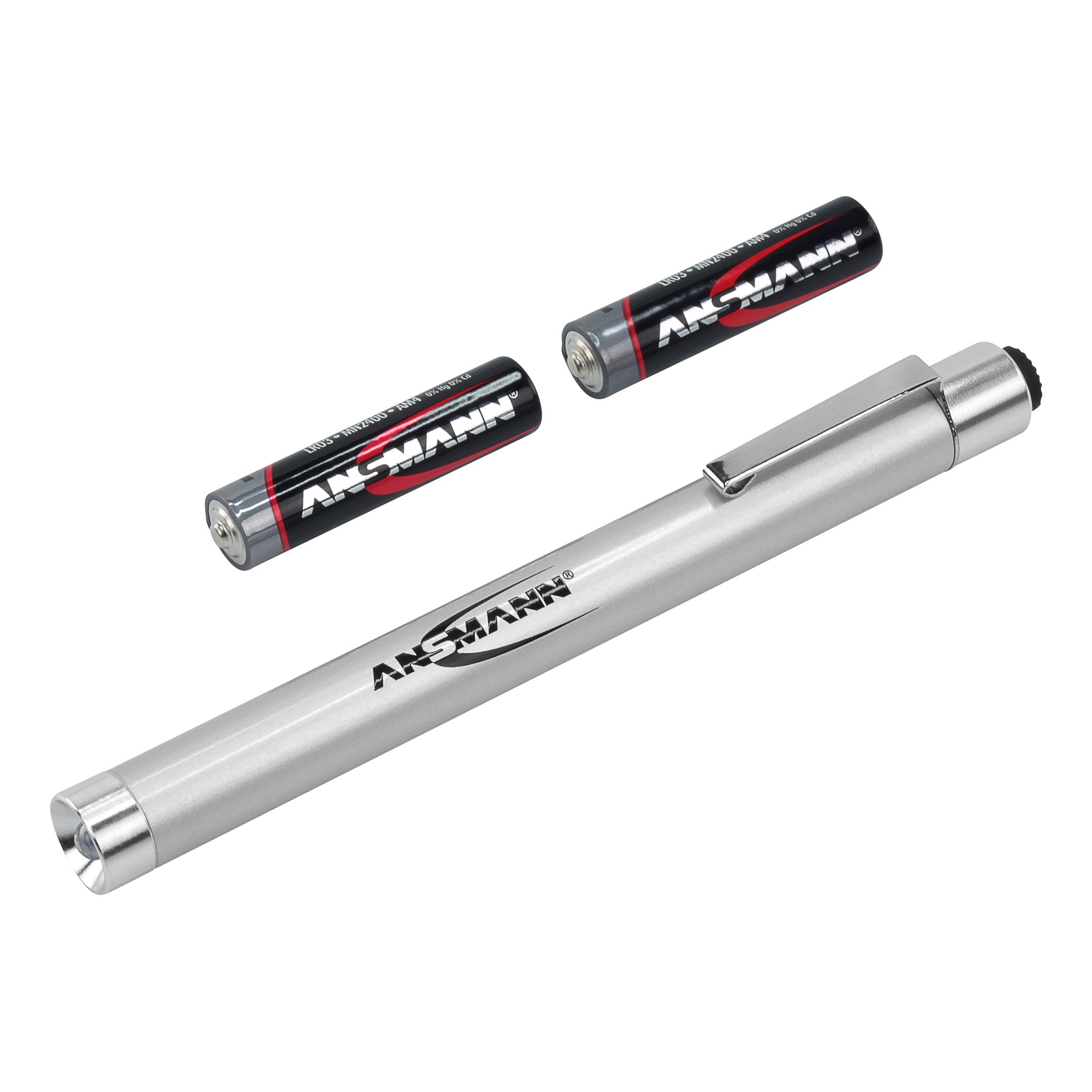 ANSMANN 1600-0169 X15 Small and Handy LED penlight, Aluminium, Silver
