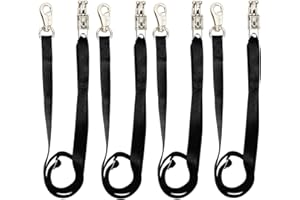 HDYEGY Cross Ties for Horse, 4 Pack Adjustable Nylon Cross Ties Horse Trailer Tie with Panic Snap and Bull Snap,Adjustable Length from 44.5-78.5 Inch,Black
