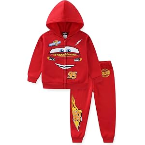 Disney Cars McQueen Boys Hoodie and Pants 2 Pc Set for Toddler to Big Kids