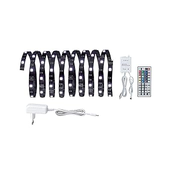 Paulmann 704.30 Function YourLED ECO Basisset 3m RGB 14,5W 230/12V Niedervolt 24VA Schwarz Kunststoff 70430 LED Lichtband Lic