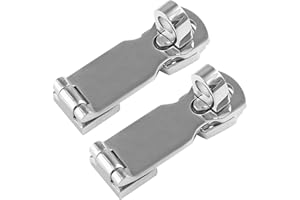 Bonsicoky 2Pcs Marine Grade 316 Stainless Steel Door Hasps, 3 Inch Heavy Duty Swivel Safety Hasp with Turning Padlock Eye Mount
