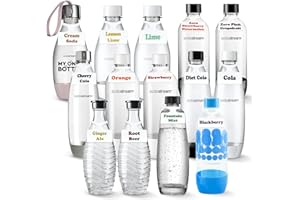 My Soda Reusable Silicone Labels for Soda Stream Bottles - Easily Identify Your Favorite Drinks with 21 Unique Options, Never Guess or confused Your Drink Again