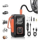 Hafuloky Tire Inflator Portable Air Compressor, 150PSI & 3X Faster Cordless Air Pump for Car Tires with LED Light, Air Pump w