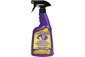 Wizards Carpet and Upholstery Cleaner - Fabric Cleaner Spray Solution for a Fresh & Clean Car - Pet Stain & Smell Remover and Natural Carpet Cleaner - Made in USA - 22 oz