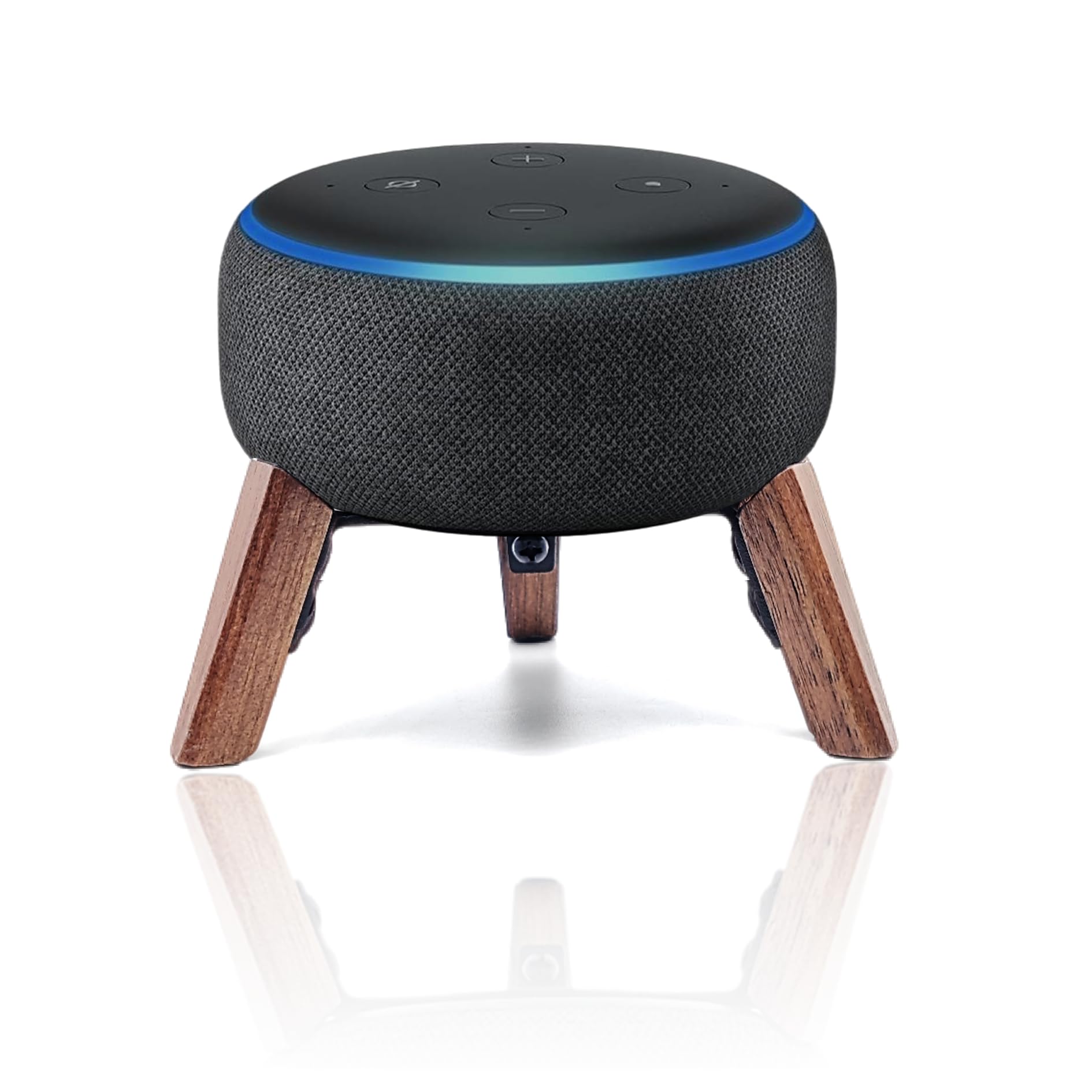 Real Wood Stand for Echo dots 3rd Gen Smart Speaker (2018),Tripod Accessories Protect Alexa Speaker for Better Sound,Secure Stable Sturdy Wooden Mount Holder for E cho dot 3rd (Walnut)
