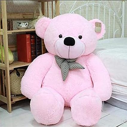 CLICK4DEAL Cotton Long Huge Loveable Hugable Playable Soft Teddy Bear (Pink, Large)