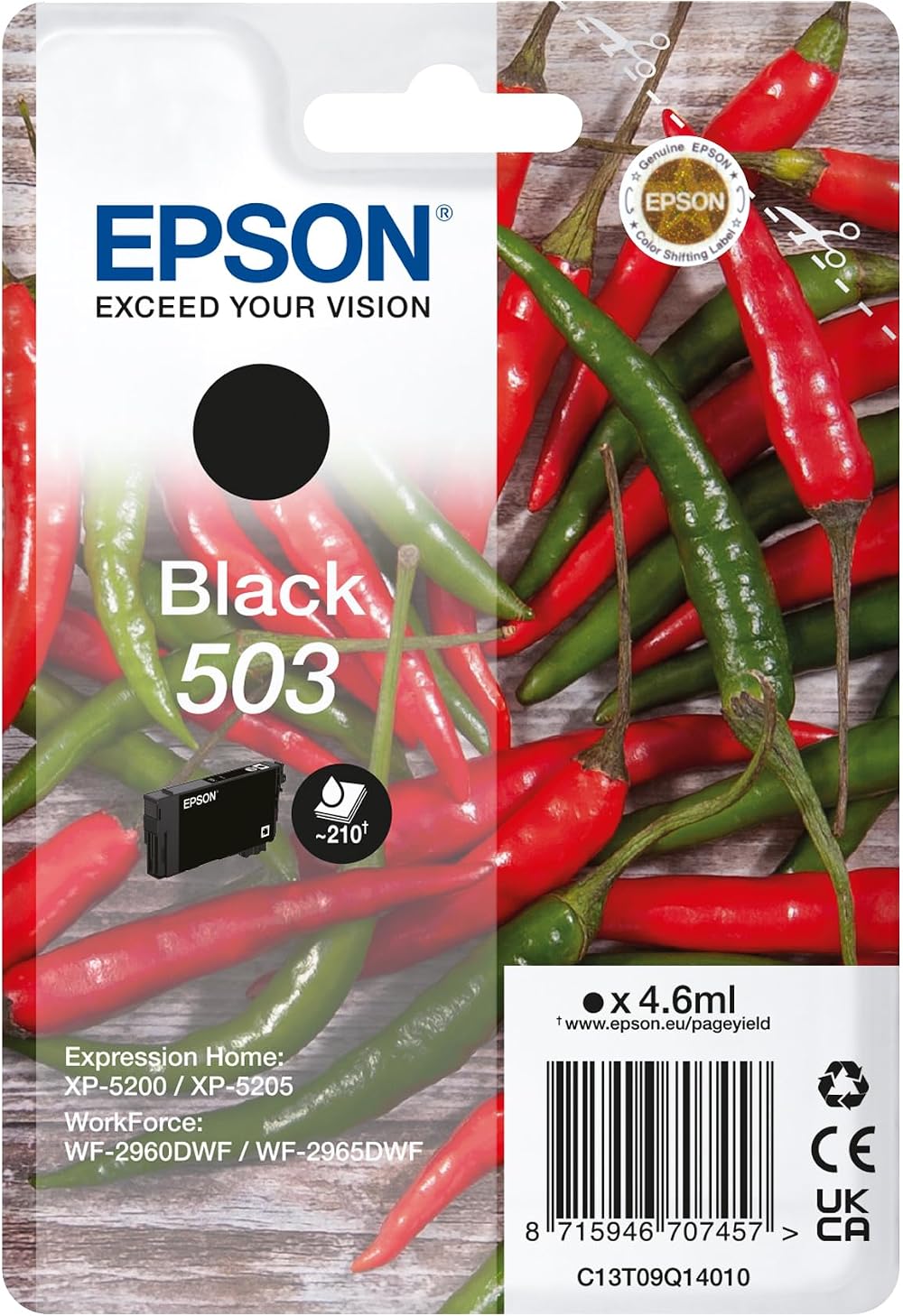 Epson 503 Black Ink Cartridge XP-5200 XP-5205 WF-2960DWF WF-2965DWF