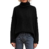 PRETTYGARDEN Womens Turtleneck Long Sleeve Sweater 2025 Fall Trendy Loose Fit Knit Tops Oversized Pullover Sweaters