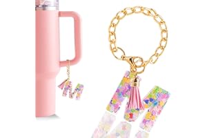 CCINPPY Letter Charm Accessories for Stanley Cup 1 PCS Cute Initial Keychain Handle Charm for Stanley Tumbler for Women
