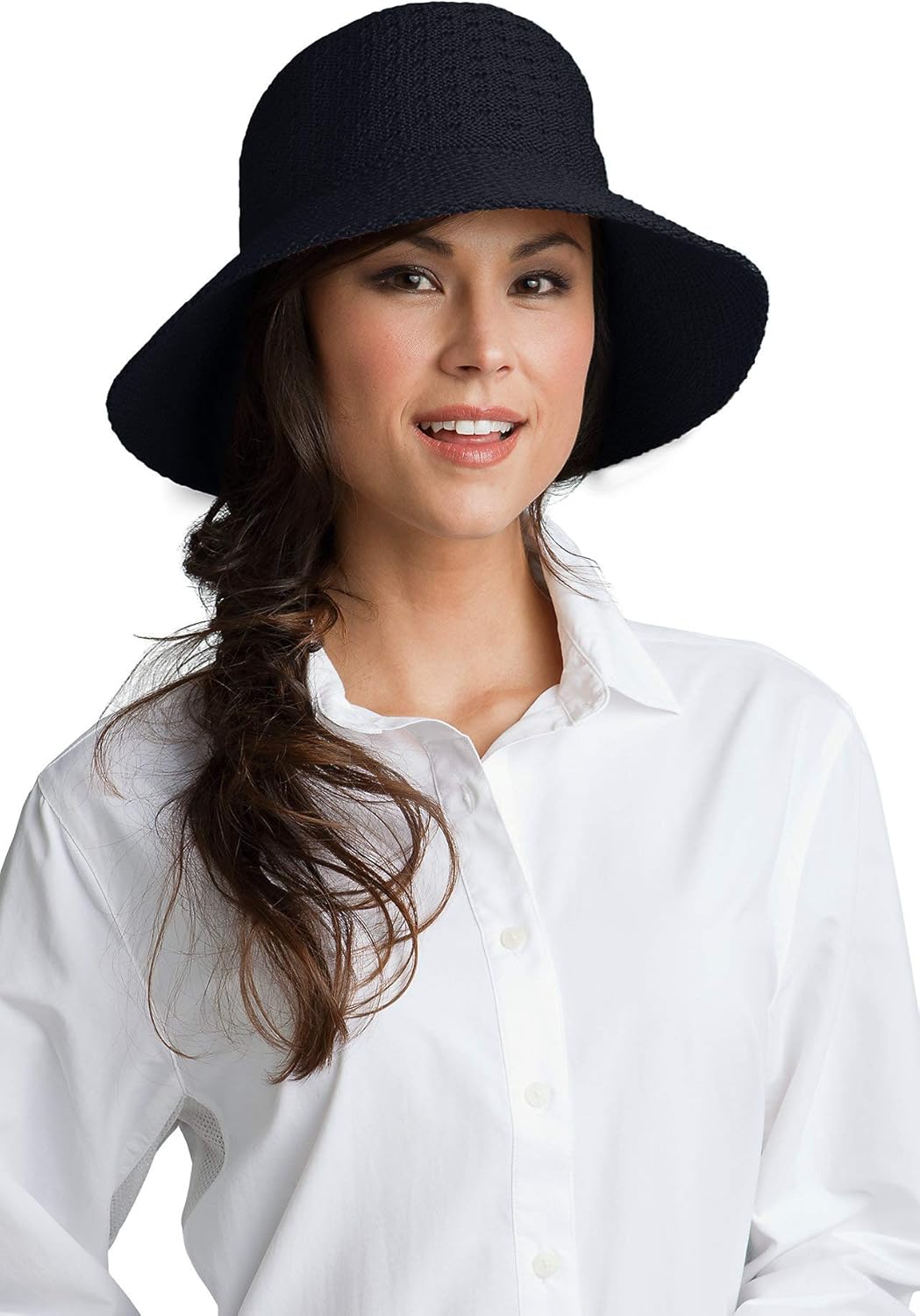 Coolibar UPF 50+ Women's Marina Sun Hat - Sun Protective (One Size- Black) at  Women’s Clothing store: Coolibar Women Hat