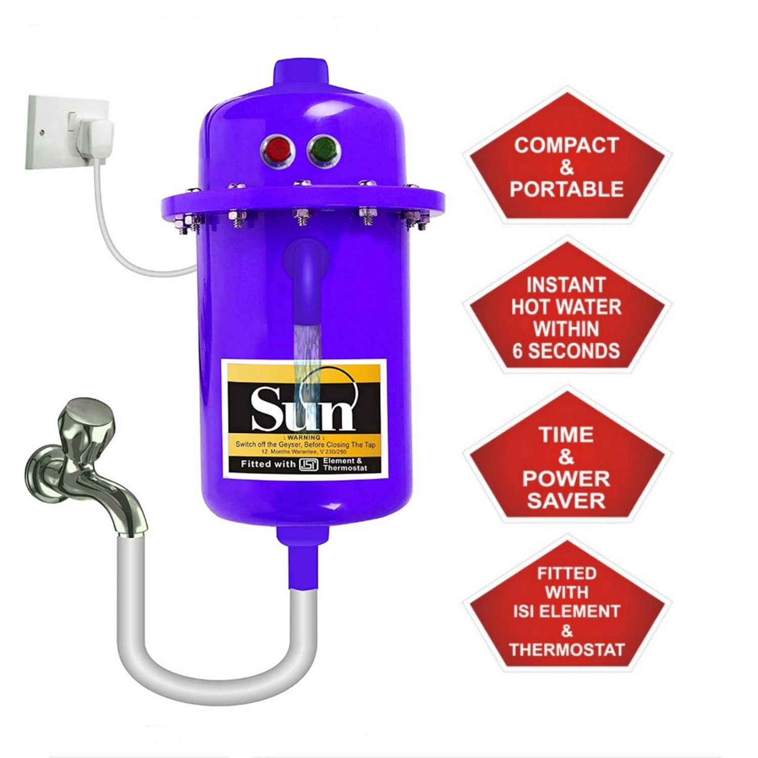 WinoteK Sun Instant Water Geyser