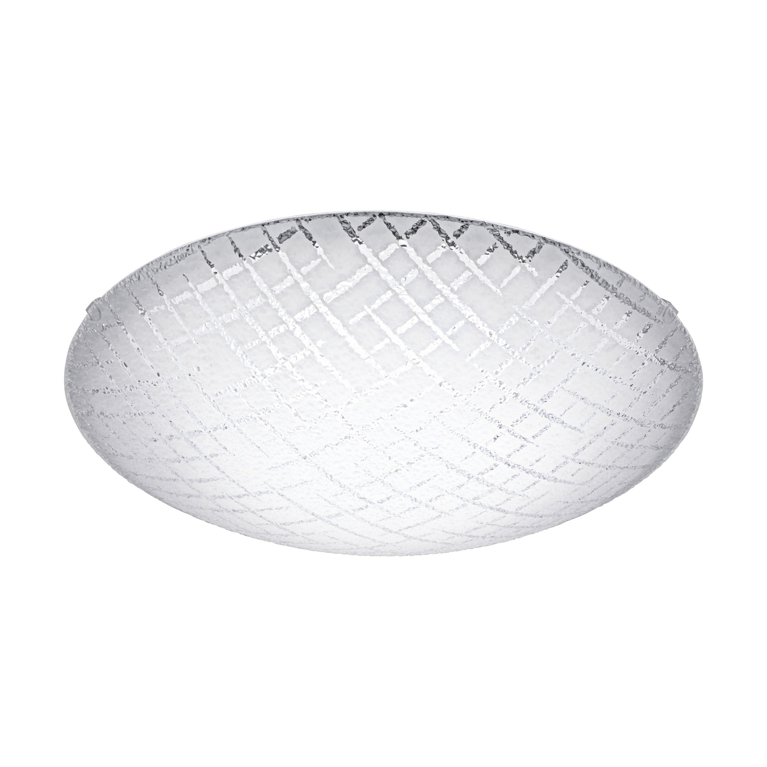 EGLO Riconto 1 LED Ceiling Light, Diameter 25 cm, 1-Bulb Wall Light, Ceiling Light, Metal Wall Light in White and Ribbed Glass in White, Living Room Lamp, LED Hallway Lamp Round, Warm White