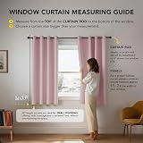 Deconovo Eyelet Curtains Blackout 42 x 54 Inch 2 Panels Pink Thermal view 2