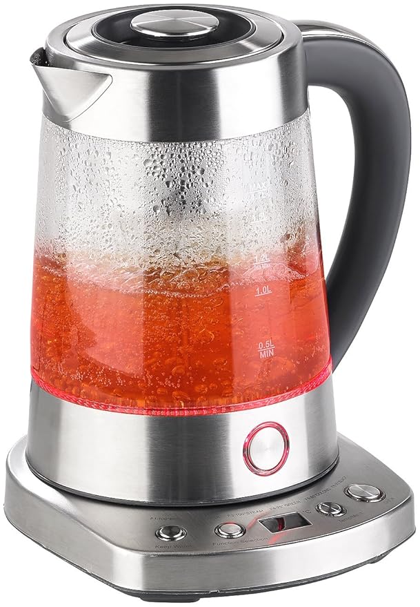 Rosenstein & Söhne Teeautomat: Automatischer Wasserkocher & Teebereiter, Dampf-Funktion, 6 Programme (Wasserkocher Teekocher)