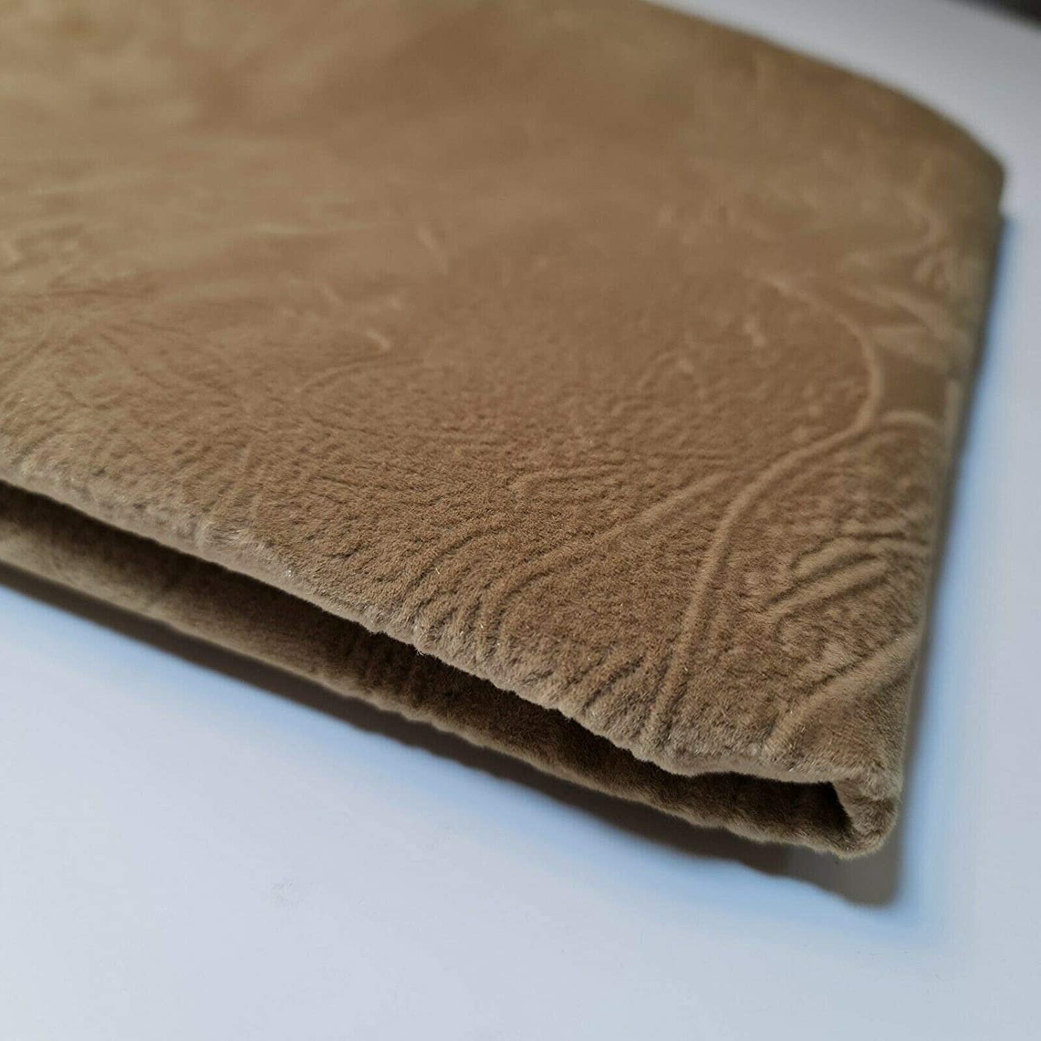 Textile Station New Embossed Plain Soft Raised Textured Chenille Quality Upholstery Fabric 150cm Wide Available in 5 Designs (Design 1, 2 Meter)