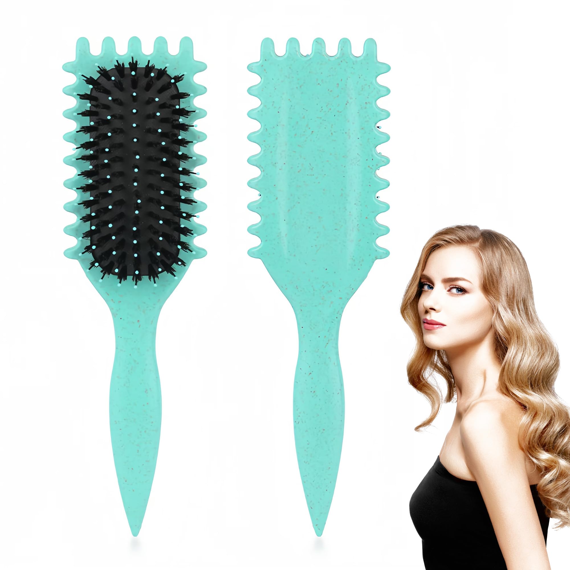 2Pcs Curl Defining Brush - Easy Detangling, Shaping and Defining Curls for Women and Men