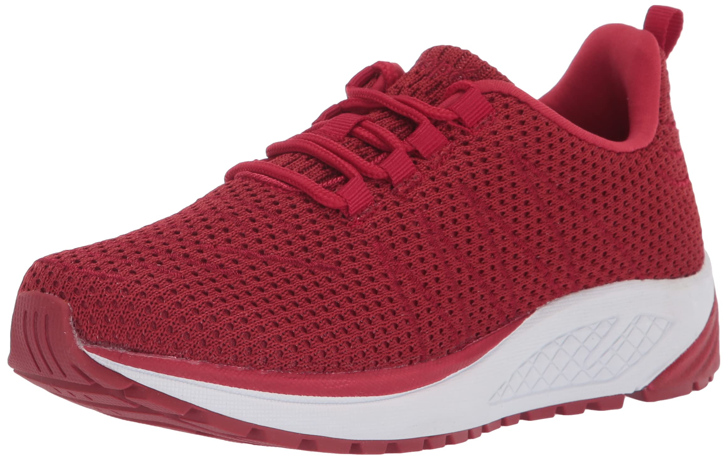 Propét Womens Tour Knit Sneaker, Red, 13 US