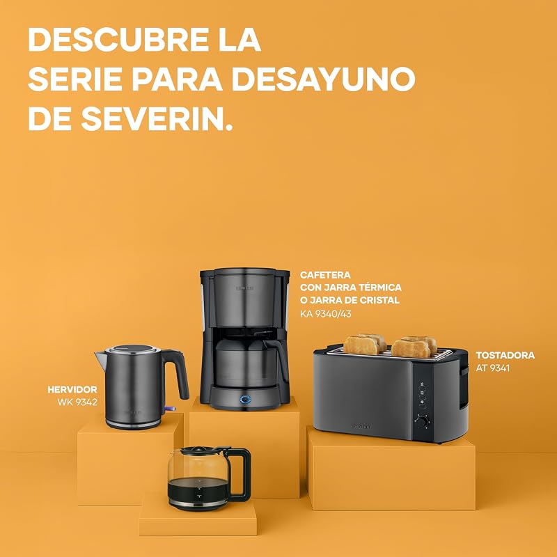 Máquina de Café com filtro "TYPE" com garrafa de vidro, Dark Inox-Black