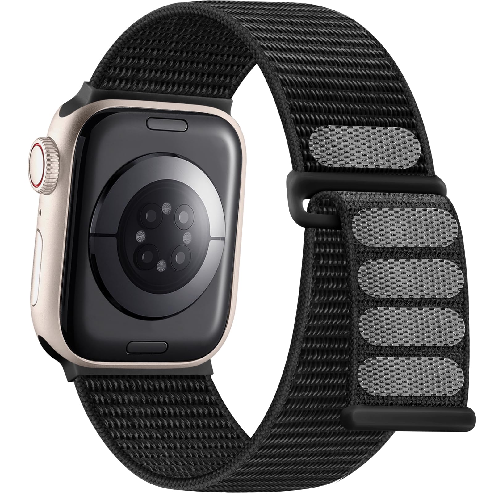 Getino Sport Loop Band Compatible with Apple Watch Bands for Women Men 40mm 41mm 38mm 46mm 42mm 44mm 45mm 49mm, Braided Stretchy Nylon Strap for iWatch Series 11 10 9 8 7 6 5 4 3 SE Ultra 2 1 Black