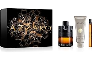 Azzaro The Most Wanted Parfum Holiday Gift Set - Full Size Cologne + Travel Size + Hair & Body Shampoo - Spicy & Sensual Fragrance for Men